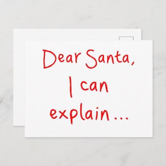 Beste kerstman, ik kan het uitleggen briefkaart (Voorkant / Achterkant)