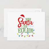 Beste kerstman, ik kan het uitleggen briefkaart (Voorkant / Achterkant)