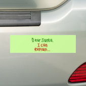 Beste kerstman, ik kan het uitleggen bumpersticker (Op auto)