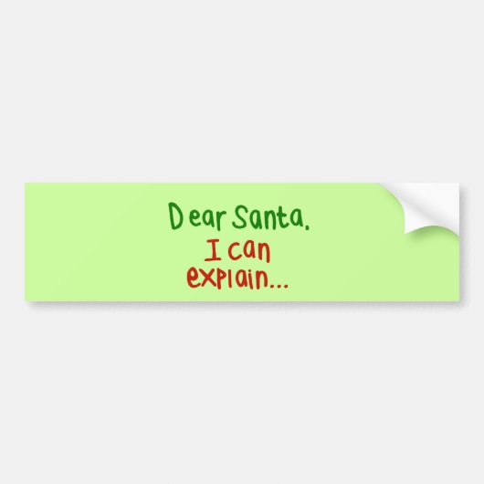 Beste kerstman, ik kan het uitleggen bumpersticker (Voorkant)
