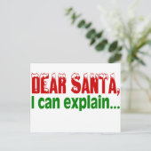 Beste kerstman, ik kan het uitleggen feestdagenkaart (Staand voorkant)