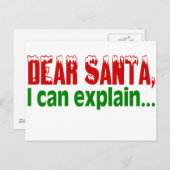 Beste kerstman, ik kan het uitleggen feestdagenkaart (Voorkant / Achterkant)