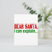 Beste kerstman, ik kan het uitleggen feestdagenkaart (Staand voorkant)