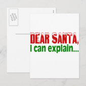 Beste kerstman, ik kan het uitleggen feestdagenkaart (Voorkant / Achterkant)