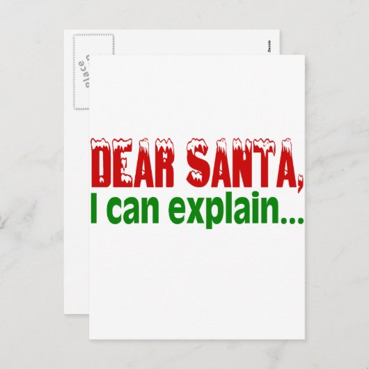 Beste kerstman, ik kan het uitleggen feestdagenkaart (Voorkant / Achterkant)