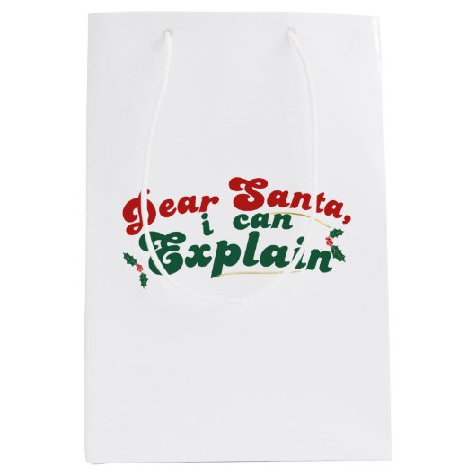 Beste Kerstman, Ik kan het uitleggen - feestelijke Medium Cadeauzakje (Voorkant)