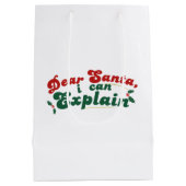 Beste Kerstman, Ik kan het uitleggen - feestelijke Medium Cadeauzakje (Achterkant)
