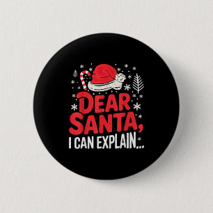 Beste Kerstman ik kan het uitleggen Funny Christia Ronde Button 5,7 Cm