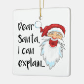 Beste kerstman, ik kan het uitleggen... Funny Foto Keramisch Ornament (Links)