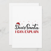 Beste kerstman, ik kan het uitleggen. Grappig kers Feestdagenkaart (Voorkant / Achterkant)