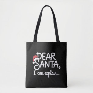 Beste Kerstman, ik kan het uitleggen Grappig Kerst Tote Bag