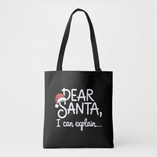 Beste Kerstman, ik kan het uitleggen Grappig Kerst Tote Bag (Voorkant)