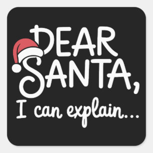 Beste Kerstman, ik kan het uitleggen Grappig Kerst Vierkante Sticker