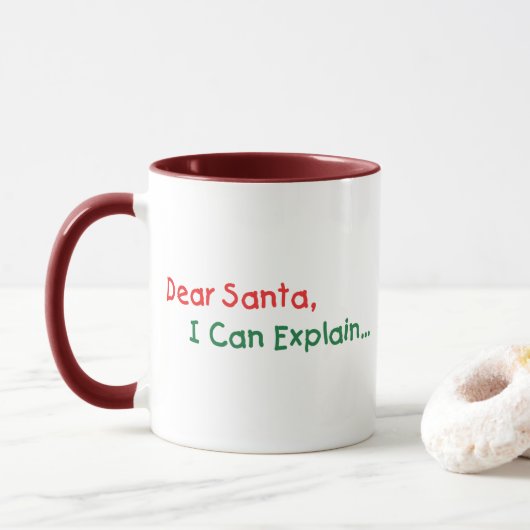 Beste Kerstman, Ik Kan Het Uitleggen - Grappige Br Mok (Met donut)