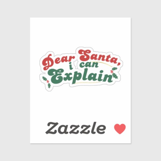 Beste Kerstman, Ik kan het uitleggen - Grappige Ke Sticker (Vel)