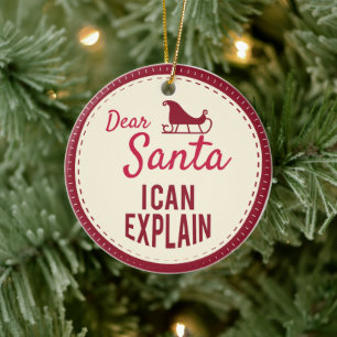 Beste Kerstman ik kan het uitleggen, Grappige Kers Keramisch Ornament