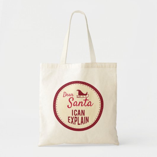 Beste Kerstman ik kan het uitleggen, Grappige Kers Tote Bag (Voorkant)