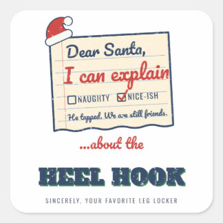 Beste Kerstman Ik Kan Het Uitleggen Heel Hook BJJ Vierkante Sticker