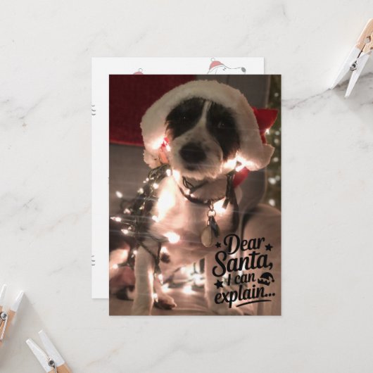Beste Kerstman, ik kan het uitleggen (hond) Kaart (Voorkant / Achterkant in situ)