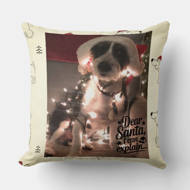 Beste Kerstman, ik kan het uitleggen (hond) Kussen (Voorkant)