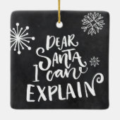 Beste kerstman, ik kan het uitleggen keramisch ornament (Achterkant)