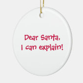 Beste kerstman, ik kan het uitleggen. keramisch ornament (Links)