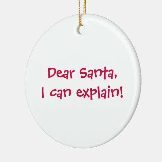 Beste kerstman, ik kan het uitleggen. keramisch ornament (Links)