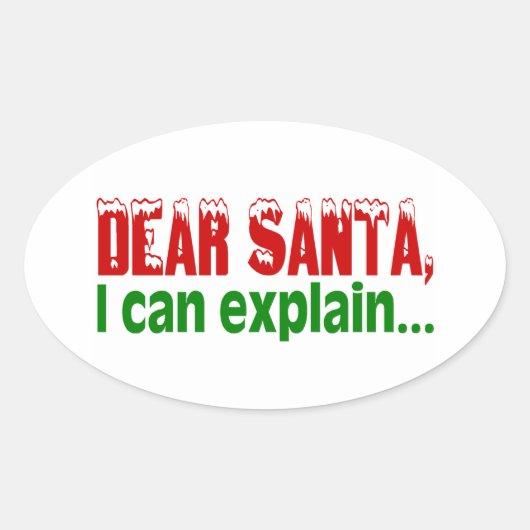 Beste kerstman, ik kan het uitleggen ovale sticker (Voorkant)