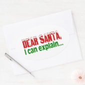 Beste kerstman, ik kan het uitleggen ovale sticker (Envelop)