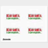 Beste kerstman, ik kan het uitleggen ovale sticker (Vel)