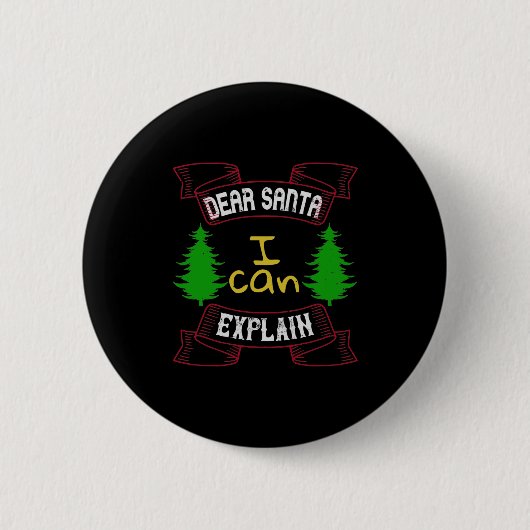 Beste kerstman, ik kan het uitleggen ronde button 5,7 cm (Voorkant)
