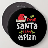 Beste kerstman, ik kan het uitleggen ronde button 6,0 cm (Voorkant /achterkant)