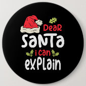 Beste kerstman, ik kan het uitleggen ronde button 6,0 cm (Voorkant)