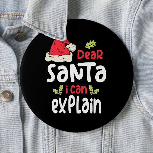 Beste kerstman, ik kan het uitleggen ronde button 6,0 cm (In situ)