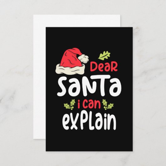 Beste kerstman, ik kan het uitleggen RSVP kaartje (Voorkant / Achterkant)