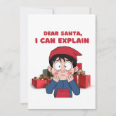 Beste Kerstman, ik kan het uitleggen Schuldig Kers Feestdagenkaart (Voorkant)
