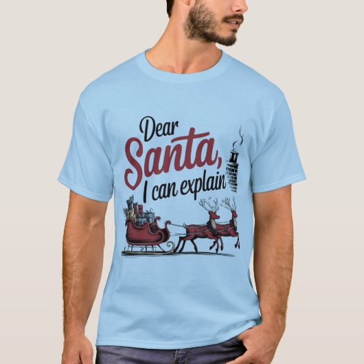 Beste kerstman, ik kan het uitleggen t-shirt (Voorkant)