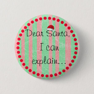 Beste Kerstman, ik kan Kerst Knop Humor Uitleggen Ronde Button 5,7 Cm