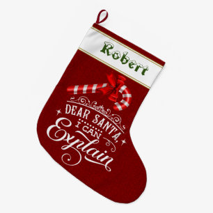 Beste Kerstman ik kan Kerststok Monogram uitleggen Grote Kerstsok