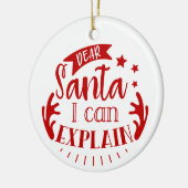 Beste Kerstman, ik kan kerstversiering uitleggen Keramisch Ornament (Links)