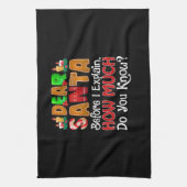 Beste Kerstman, ik kan schamele kerstcitaten uitle Theedoek (Verticaal)