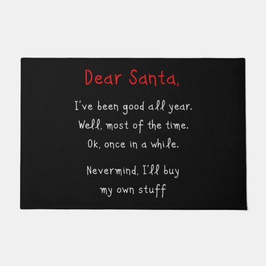 Beste kerstman, ik koop mijn eigen Humor met kerst Deurmat (Voorkant)