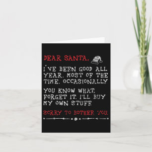 Beste Kerstman, ik koop mijn eigen spullen Brief a Kaart