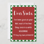 Beste Kerstman, ik koop mijn eigen spullen Grappig Kaart (Voorkant)