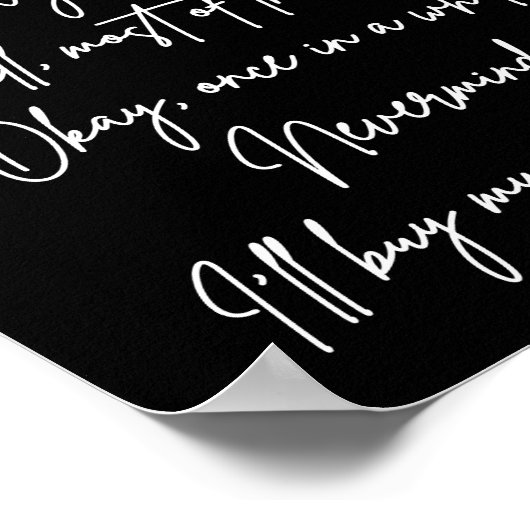 Beste kerstman, ik koop mijn eigen spullen grappig poster (Hoek)