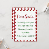 Beste Kerstman, ik koop mijn eigen spullen Lustige Kaart (Voorkant / Achterkant in situ)