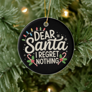 Beste Kerstman Ik Spijt Niets Kerstmis Familie Mat Keramisch Ornament