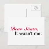 Beste kerstman, ik was het niet. feestdagenkaart (Voorkant / Achterkant)
