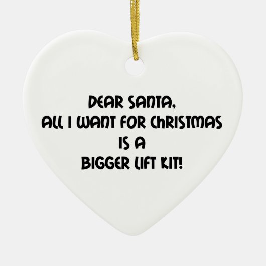 Beste kerstman, ik wil alleen maar een grotere lir keramisch ornament (Voorkant)