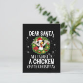 Beste kerstman, ik wil alleen maar een kip met Ker Bedankkaart (Staand voorkant)